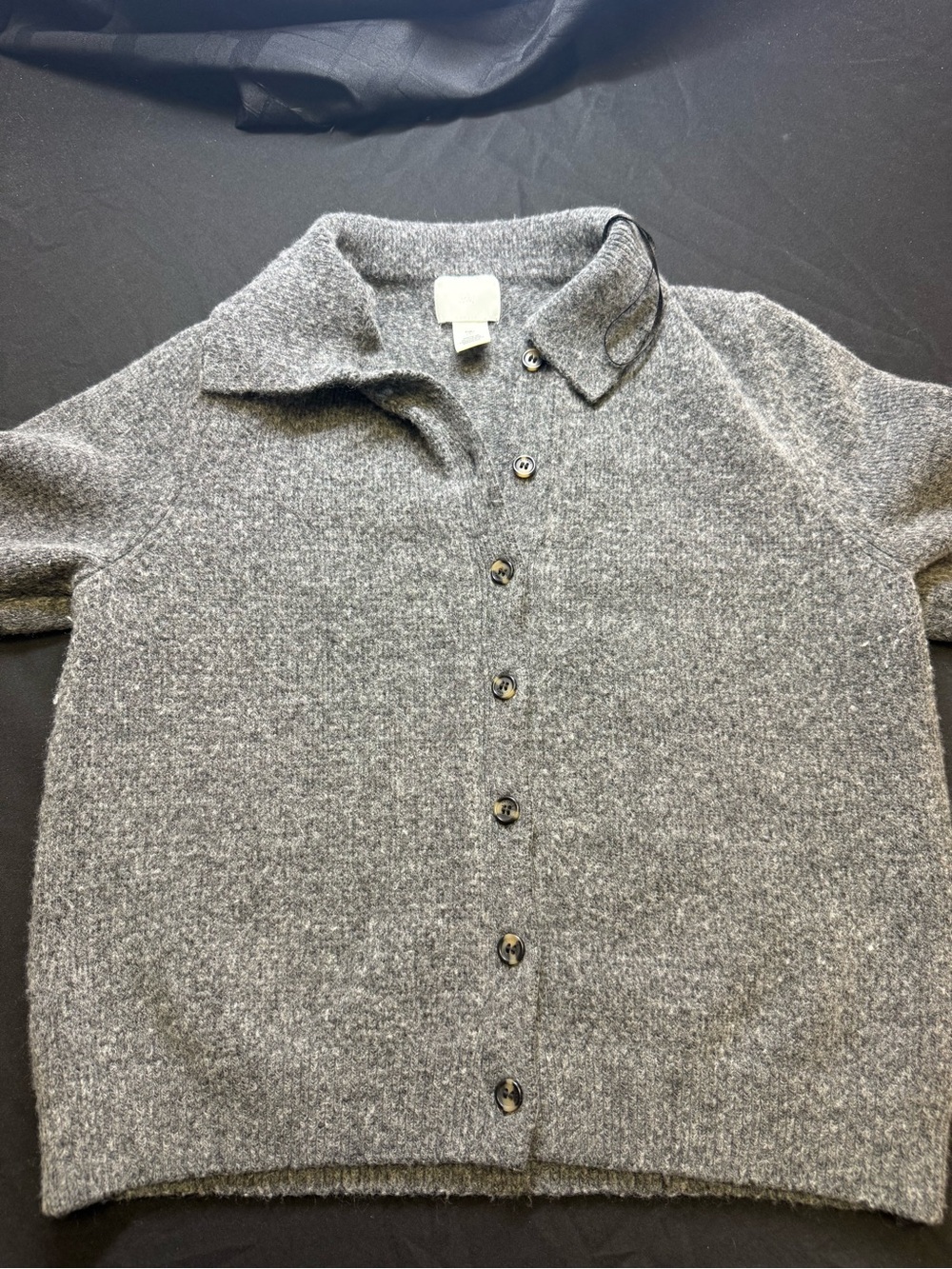 H&M Women’s Heather Gray Button-Front Cardigan Sweater